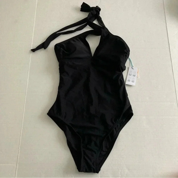 Kona Sol Keyhole Cross Neck One Piece Swimsuit Small 4-6 - Picture 2 of 7